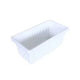 Kuber Industries Set Of 2 White Rectangular Jupiter Plastic Window Pot image 4