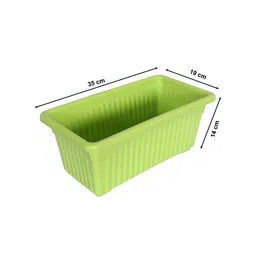 Kuber Industries Set Of 3 Green Rectangular Jupiter Plastic Window Pot image 5