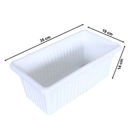 Kuber Industries Set Of 2 White Rectangular Jupiter Plastic Window Pot image 5