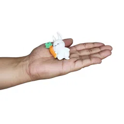 Wonderland Set Of 2 White Sleeping Rabbit With Carrot Miniature image 4