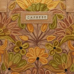 Caprese Floral Printed Structured Handheld Bag with Cut Work image 5