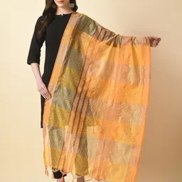 Livvie Geometric Woven Design Cotton Silk Dupatta-picture-22
