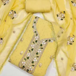 KALINI Embroidered Unstitched Dress Material-15