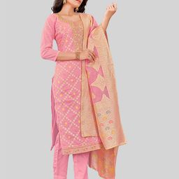 TAVAS Ethnic Motif Woven Design Sequinned Embellished Unstitched Dress Material-picture-13