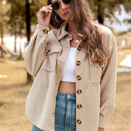 StyleCast Khaki Solid Regular Tailored Jacket-5