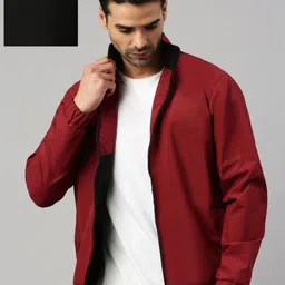 VOXATI Men Colourblocked Sporty Jacket with Patchwork-image-46
