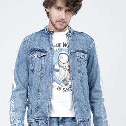 HIGHLANDER Men Blue Washed Denim Jacket-image-88
