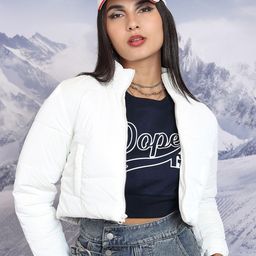 KETCH Mock Collar Crop Puffer Jacket-image-35