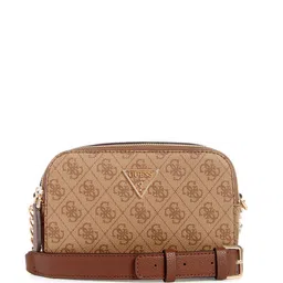 GUESS Floral PU Half Moon Sling Bag with Cut Work-image-1