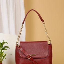 Teakwood Leathers Structured Handheld Bag with Cut Work-image-60