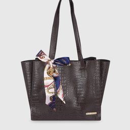 Bagsy Malone Brown PU Shopper Shoulder Bag with Cut Work-36