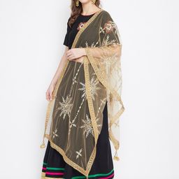 Clora Creation Embroidered Dupatta with Mirror Work image 3