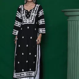 House of Chikankari Chikankari Woven Kurta-56