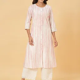 RANGMANCH BY PANTALOONS Striped Thread Work Anarkali Kurta-picture-51