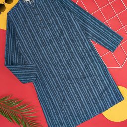 indus route by Pantaloons Boys Striped Mandarin Collar Pure Cotton Kurta-30