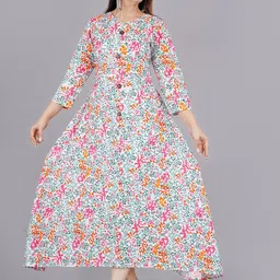 ao services Abstract Printed A-Line Ethnic Dress-picture-35