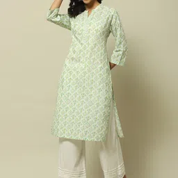 Rangriti Geometric Embellished V Neck Straight Kurta-image-42