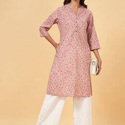 RANGMANCH BY PANTALOONS Geometric Printed Cotton Kurta-35