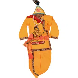 BAESD Boys Ethnic Motifs Embroidered Angrakha Pure Cotton Kurta with Dhoti Pants-image-30