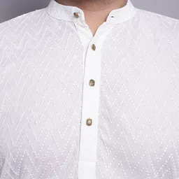 SOJANYA PLUS Self Design Pure Cotton Kurta With Pyjamas & With Nehru Jacket image 2