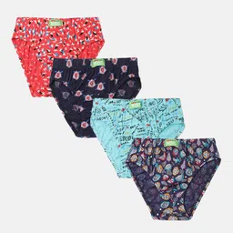Lux Cozi Kids Pack Of 4 Assorted Printed Cotton Anti Oudour Basic Briefs-13
