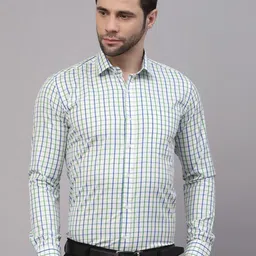 Style Quotient Gingham Checks Cotton Formal Shirt-image-82