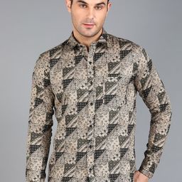 ZNX Clothing Premium Slim Fit Geometric Printed Cotton Casual Shirt-image-96