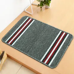 Bedspun Grey & White Striped Anti-Skid Doormat-42