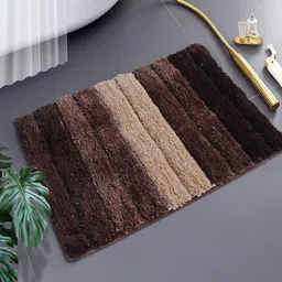 LUXEHOME INTERNATIONAL Brown Striped 1700 GSM Microfibre Doormat-3