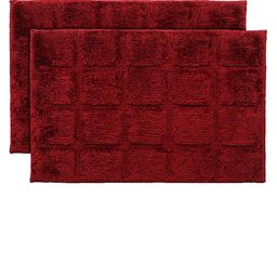 Kuber Industries Set Of 2 Maroon Textured Anti-Skid Doormats-46