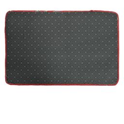 Kuber Industries Set of 2 Red Cream Check Velvet Doormats image 2