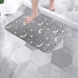 Kuber Industries Unisex Grey & White 6 Pieces Printed Anti-Skid Doormats image 4