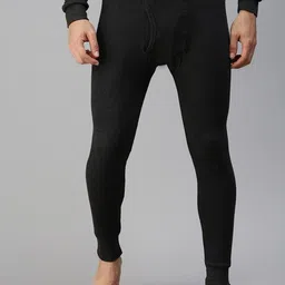 LUX PARKER Men Black Solid  Cotton Thermal Bottoms-image-27
