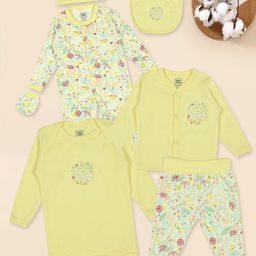 MeeMee Infants Pack of 6 Printed Pure Cotton Baby Apparel Gift Set-14