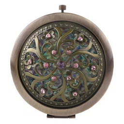 P-Plus International Copper Toned & Green Textured Double Sided Pocket Mirror-picture-30