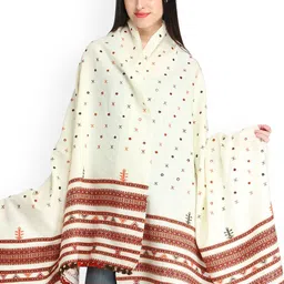 Exotic India Women Geometric Embroidered Shawl-image-88