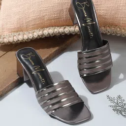 Bruno Manetti Striped Block Heels-21