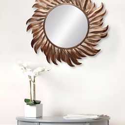 CHRONIKLE Copper-toned Textured Round Decor Wall Mirror-image-88