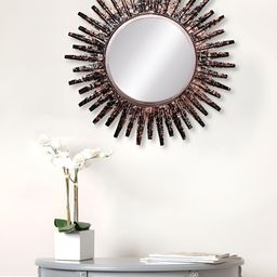 CHRONIKLE Black Textured Round Decor Wall Mirror-image-92