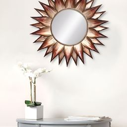 CHRONIKLE Copper-toned Textured Round Decor Wall Mirror-image-86