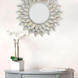 CHRONIKLE Silver Textured Round Wall Mirror-image-15