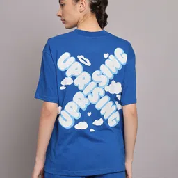 GRIFFEL Women Printed Pure Cotton T-shirt with Shorts-image-11