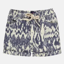 KiddoPanti Girls Abstract Printed Mid Rise Hot Pant Shorts-image-20