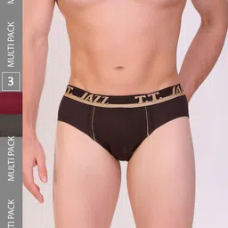 T.T. Men Pack Of 3 Jazz Pure Cotton Assorted Mid-Rise Basic Briefs-13