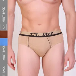 T.T. Men Jazz Pure Cotton Pack Of 3 Mid-Rise Basic Briefs-image-60