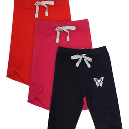 Bodycare Kids Girls Red & Fuchsia Set Of 3 Capris-image-18