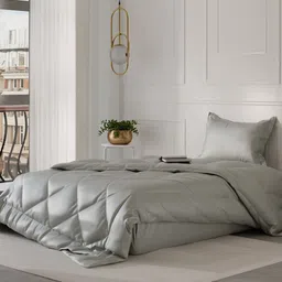 Stoa Paris Date Night Grey Satin AC Room 150 GSM Single Bed Comforter-image-57
