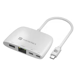 White Portronics Mport 41 USB to LAN converter with 1000 Mbps Ethernet port for seamless internet connectivity and high-speed networking-13