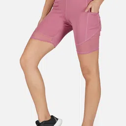IMPERATIVE Women Pink Solid Slim-Fit Biking Shorts-picture-48