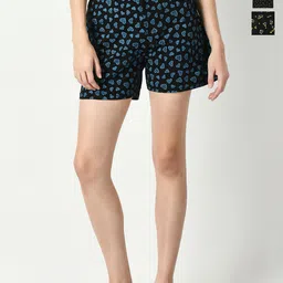 IndiWeaves Women Pack Of 3 Conversational Printed Cotton Shorts-image-26